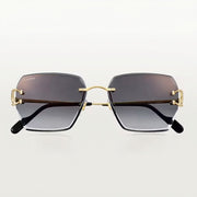 Cartier Classic C Motif Women Rimless Grey Sunglasses