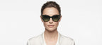 Chanel Women Green Gold Chain Sunglasses