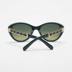 Chanel Women Green Gold Chain Sunglasses