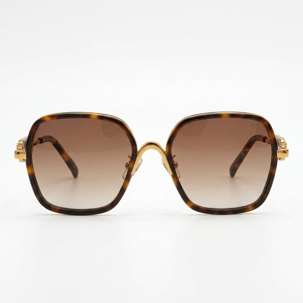 Miu Miu MU7417S Women Square Tortoise / Gold / Brown Gradient Sunglasses