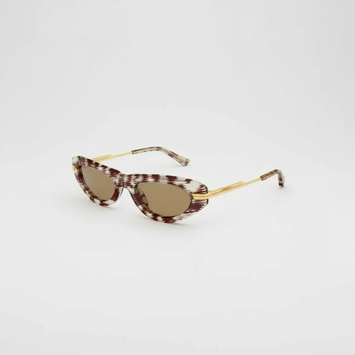 Chanel Women Oval Panto Frame Brown Sunglasses
