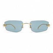 Cartier Panthère de C Unisex Rimless Rectangular Light Blue Sunglasses