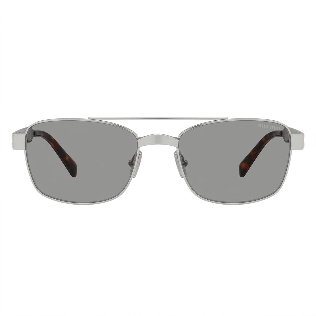 Miu Miu Women / Unisex Double-Bridge Silver / Grey Sunglasses