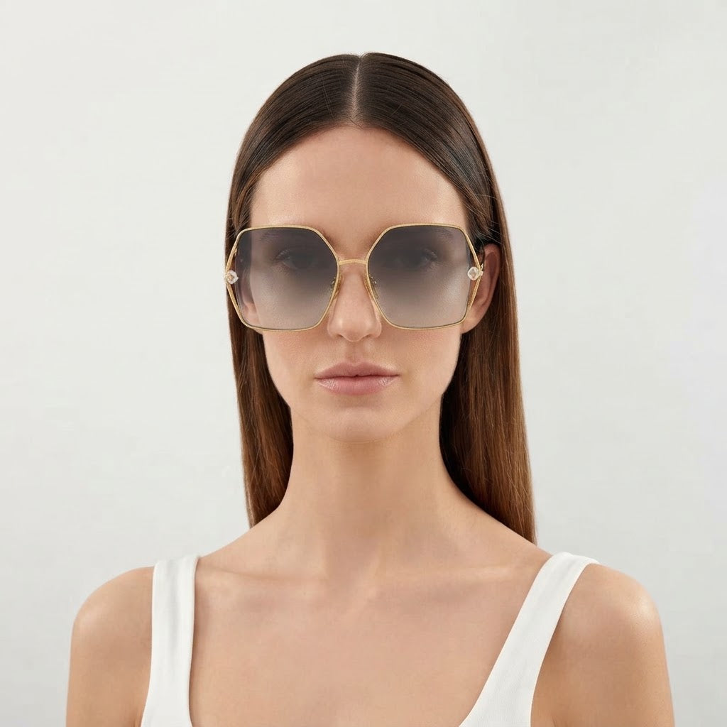 Louis Vuitton Women Square Frame Desert Grey Sunglasses