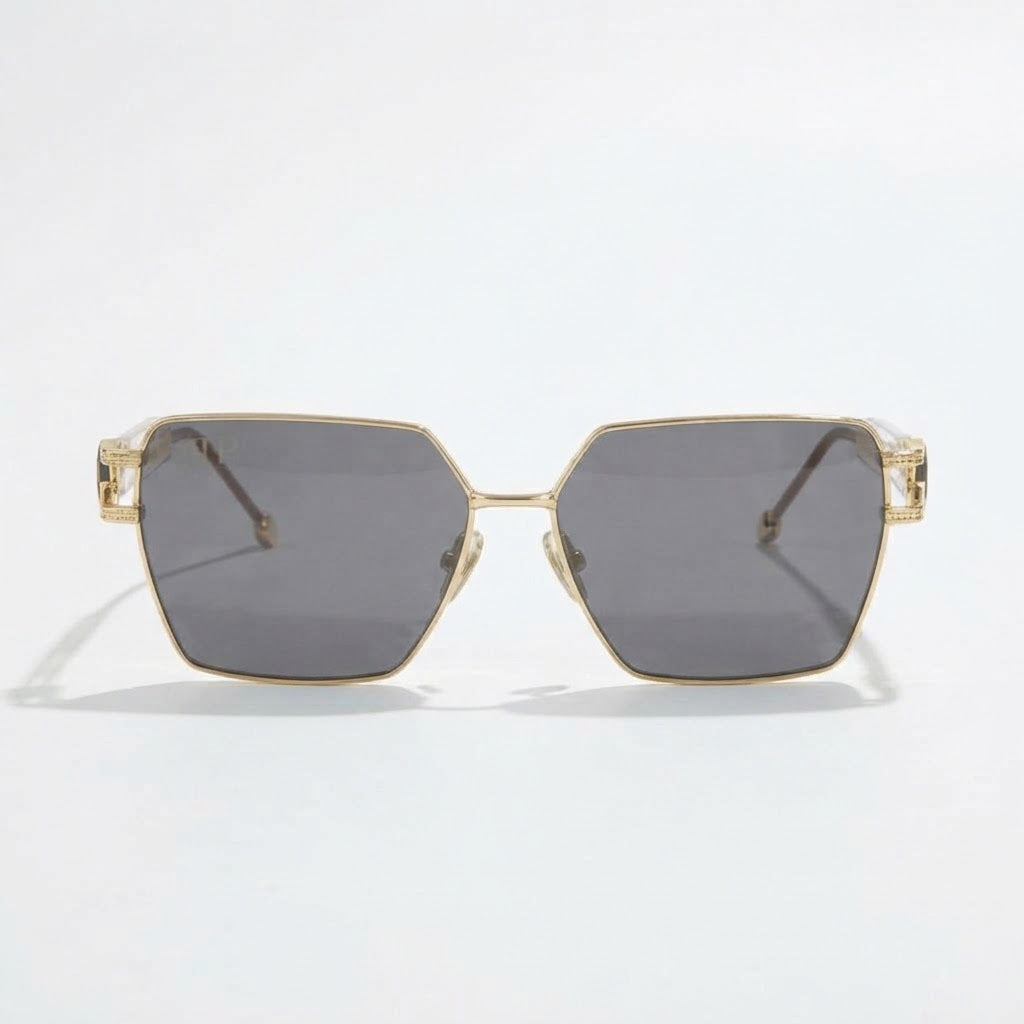 Philipp Plein Plein Queen VPP166S Butterfly Cat-Eye Dark Grey Sunglasses