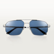 Cartier Santos de Cartier Men Navigator Silver-Blue Sunglasses
