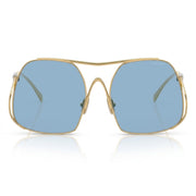 Miu Miu Women Square Gold / Light Blue Sunglasses