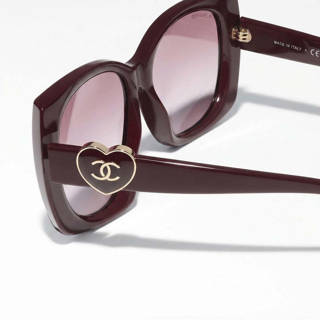 Chanel Women Square Red Sunglasses