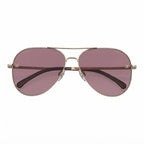 Chanel Women Pilot Titanium & Calfskin Gold & Violet Gradient Sunglasses