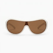 Miu Miu Ivresse Women Wraparound White / Bronze Sunglasses