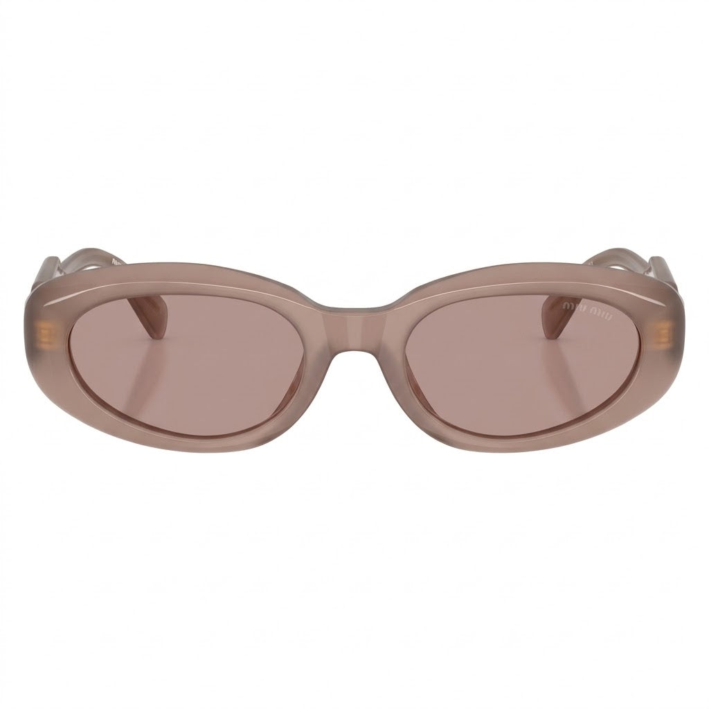Miu Miu Women Oval Dew Opal / Light Purple Brown Sunglasses 