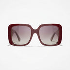 Chanel Women Square Red & Gold Jewel Sunglasses