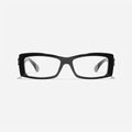  Chanel Unisex Rectangle Black Eyeglasses 