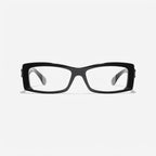  Chanel Unisex Rectangle Black Eyeglasses 