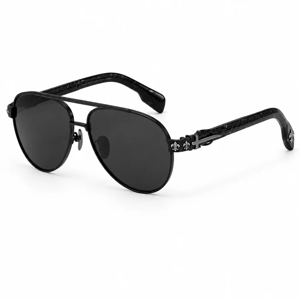 Chrome Hearts Unisex Aurelia Black Aviator Black Sunglasses
