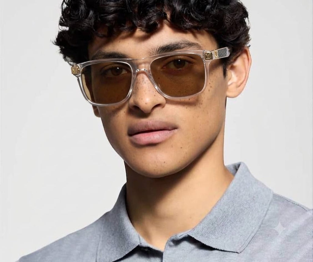 Louis Vuitton Men City Large Square Brown Sunglasses