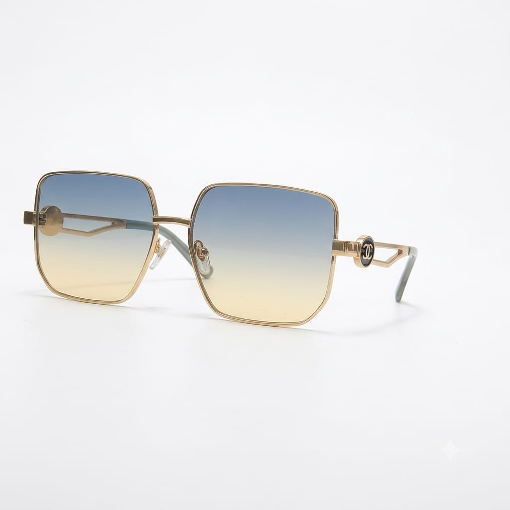Chanel Women Metal Square Frame Grey Sunglasses