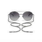 Chanel Pilot Calfskin Grey Gradient Sunglasses