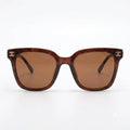 Chanel Women Classic Square Acetate with Rhinestone CHANEL Logo Brown Sunglasses