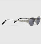 Gucci Women Geometrical Frame Grey Sunglasses