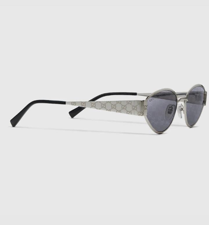 Gucci Women Geometrical Frame Grey Sunglasses