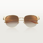 Cartier Panthère de Women Round Golden Brown Finish Sunglasses