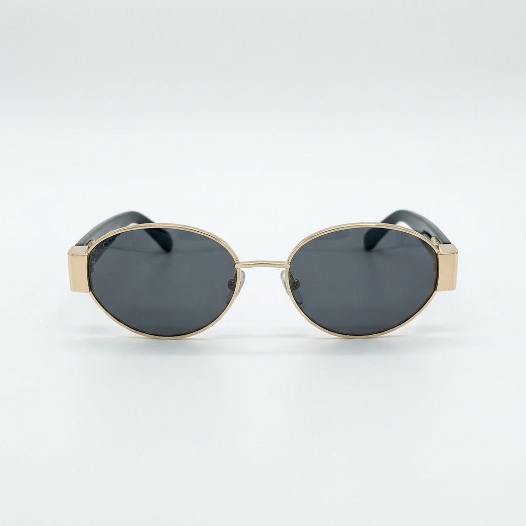 Chanel Women Oval Frame Black Sunglasses