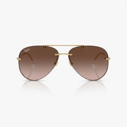 Ray-Ban Unisex Rimless Pilot Light Brown Gradient Sunglasses