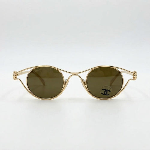 Chanel Women Oval Metal Optical Gold Sunglasses 