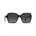 Chanel Women Logo Square Black Sunglasses