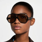Louis Vuitton Women Aura Flower Square Pilot Sunglasses