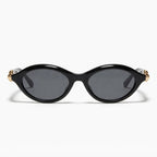 Gucci Women Oval Frame Black Sunglasses