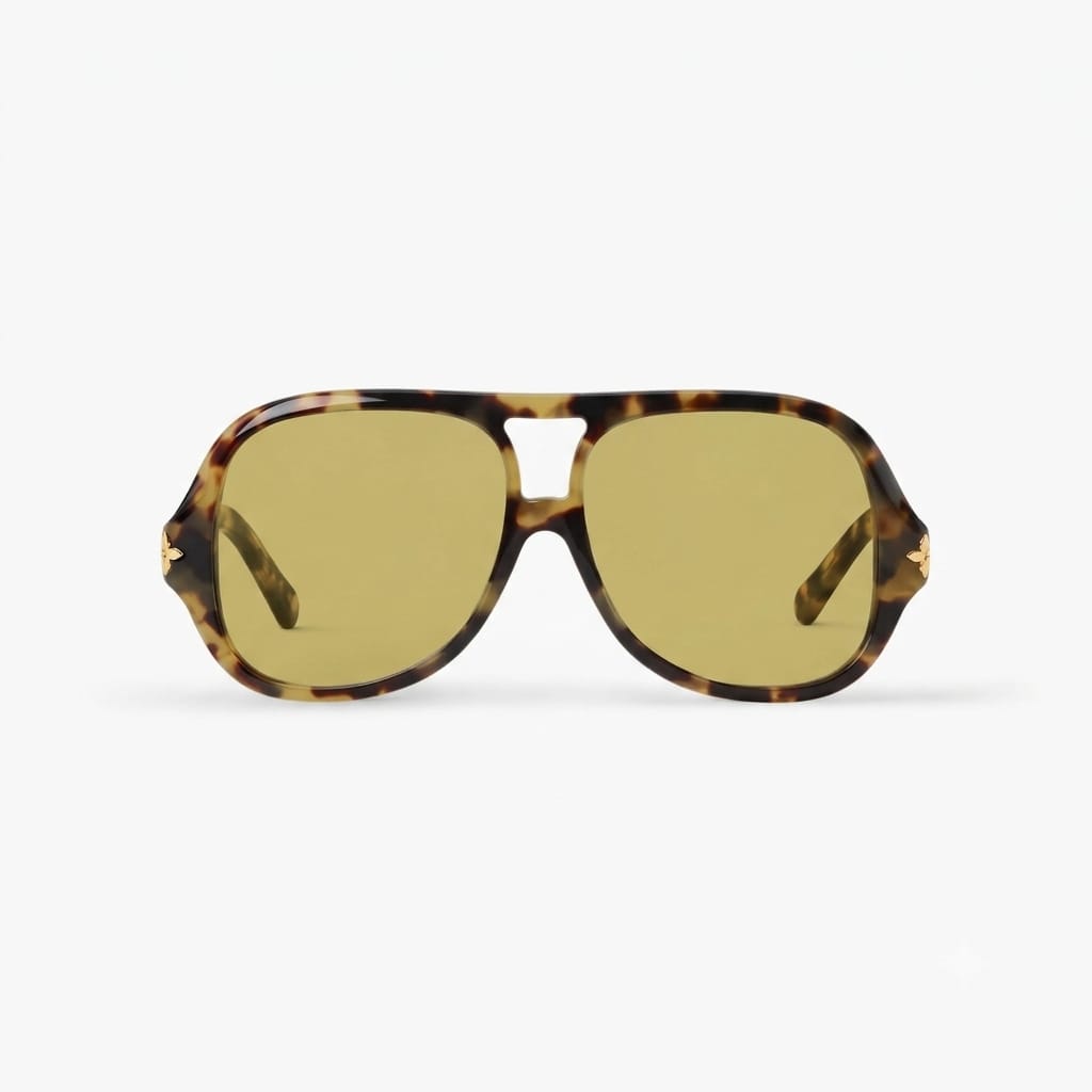Louis Vuitton Women Aura Flower Square Pilot Sunglasses