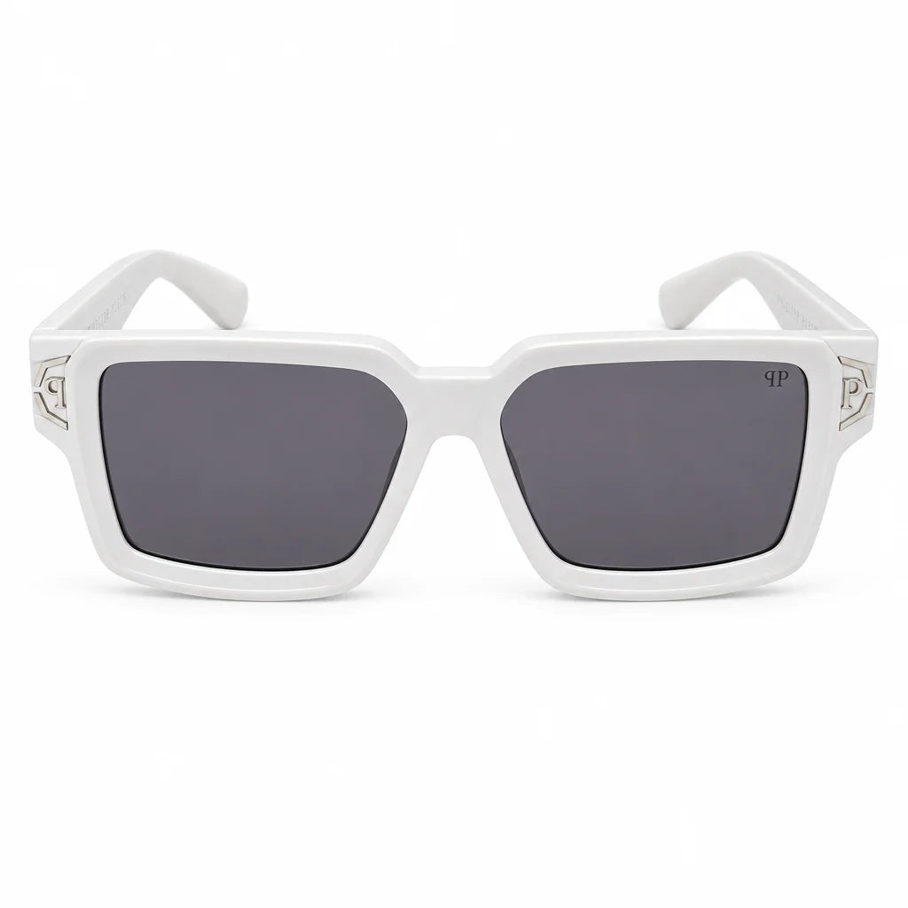 Philipp Plein Men's Square Matte White Sunglasses
