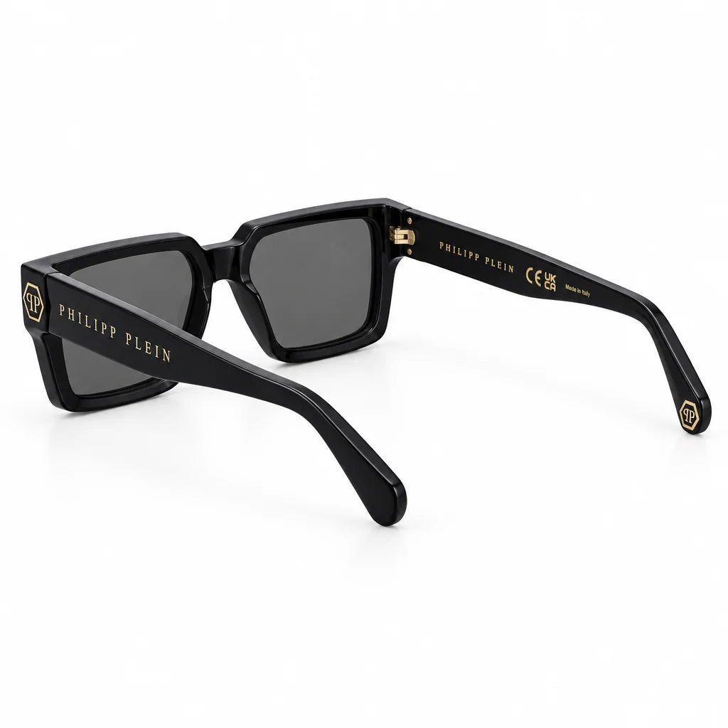 Philipp Plein Men's Square Shiny Black Sunglasses