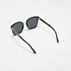 Chanel Women Classic Square Acetate Polarized Rhinestone Chanel Logo Black Sunglasses