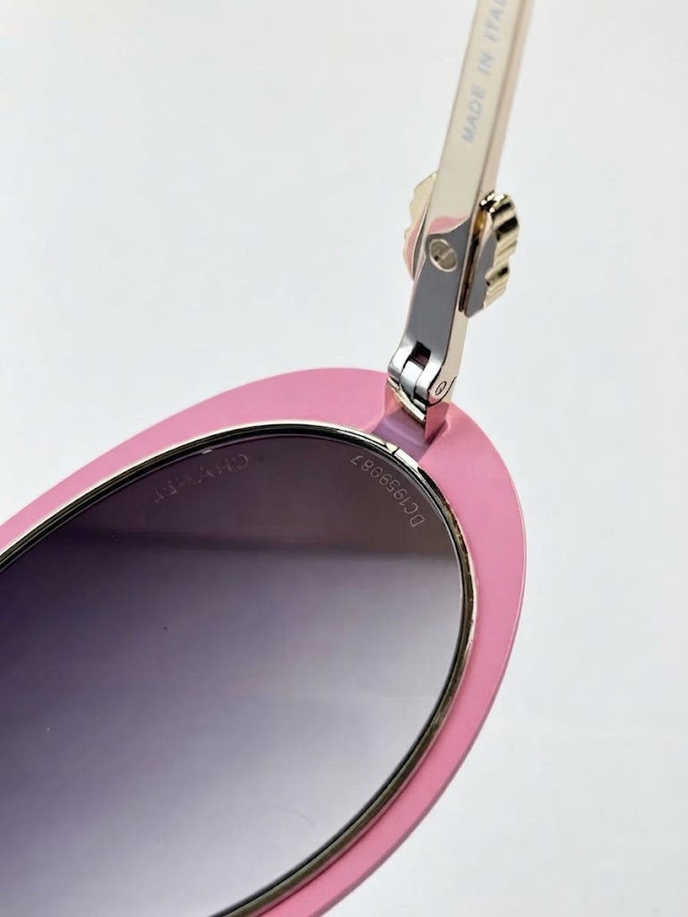 Chanel Women Oval Pink Grey Gradient Sunglasses
