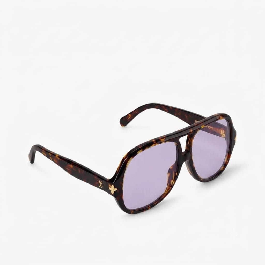 Louis Vuitton Women Aura Flower Square Pilot Sunglasses