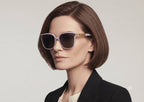 Chanel Women's Classic Square Acetate Polarized Rhinestone Chanel Logo Pink Sunglasses