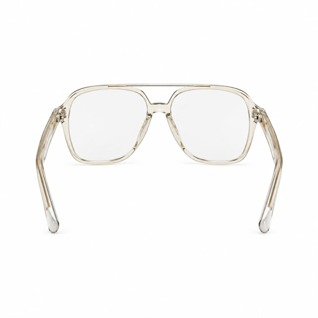 Saint Laurent Women SL 545 Geometric Aviator Transparent Cream / Light Gold Sunglasses