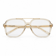 Saint Laurent Women SL 545 Geometric Aviator Transparent Cream / Light Gold Sunglasses