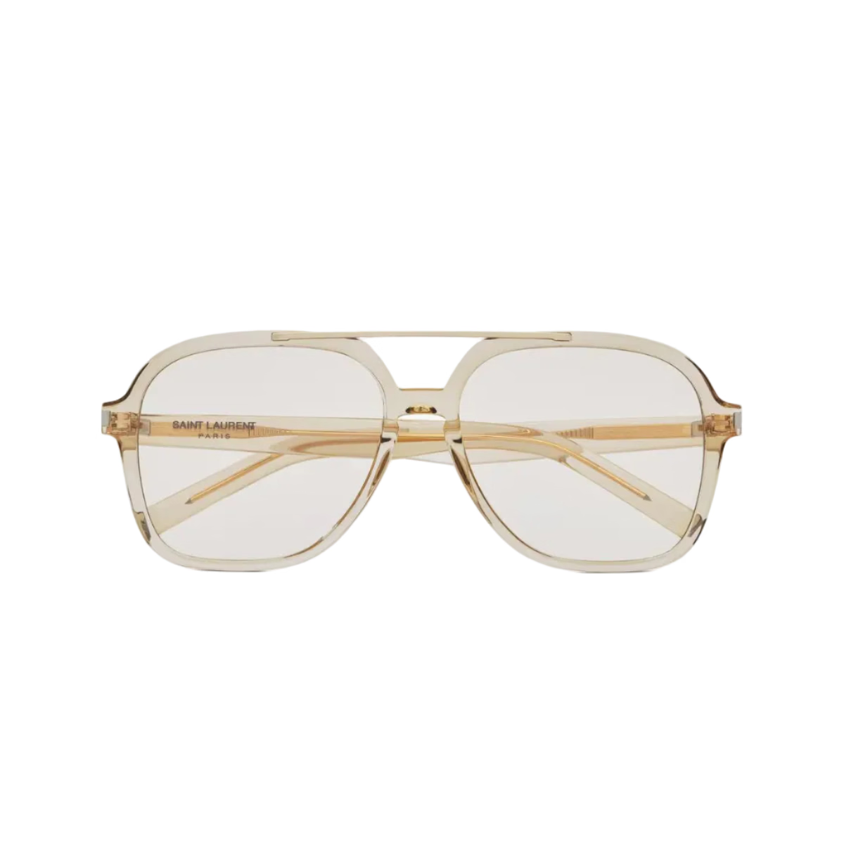 Saint Laurent Women SL 545 Transparent Cream and Light Gold Sunglasses