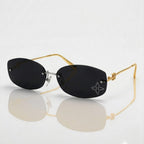 Louis Vuitton Women Crystal Oval Black Sunglasses