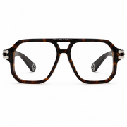 Philipp Plein VPP148M Unisex Dark Havana Navigator Optical Glasses