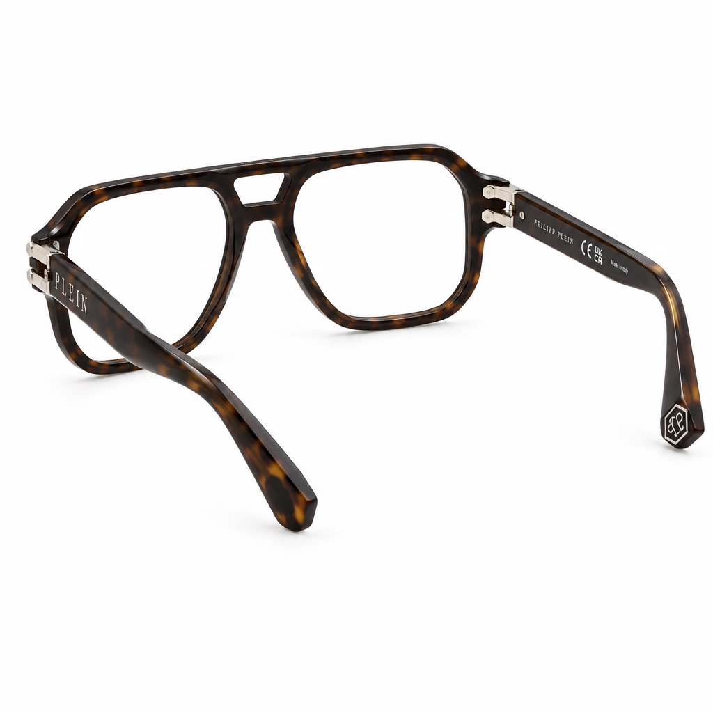 Philipp Plein VPP148M Unisex Dark Havana Navigator Optical Glasses