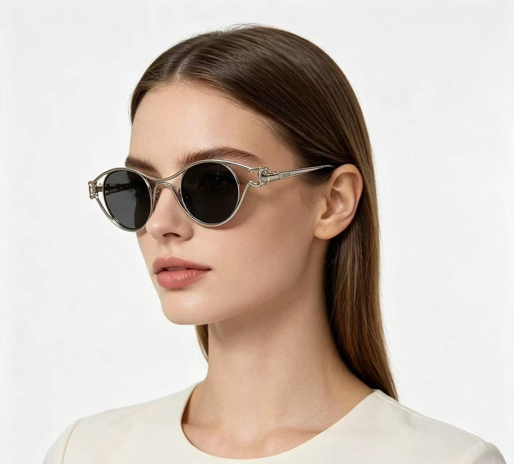 Chanel Women Oval Metal Optical Grey Sunglasses