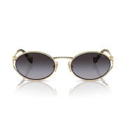 Miu Miu Women Logo Gold Oval Grey Gradient Sunglasses