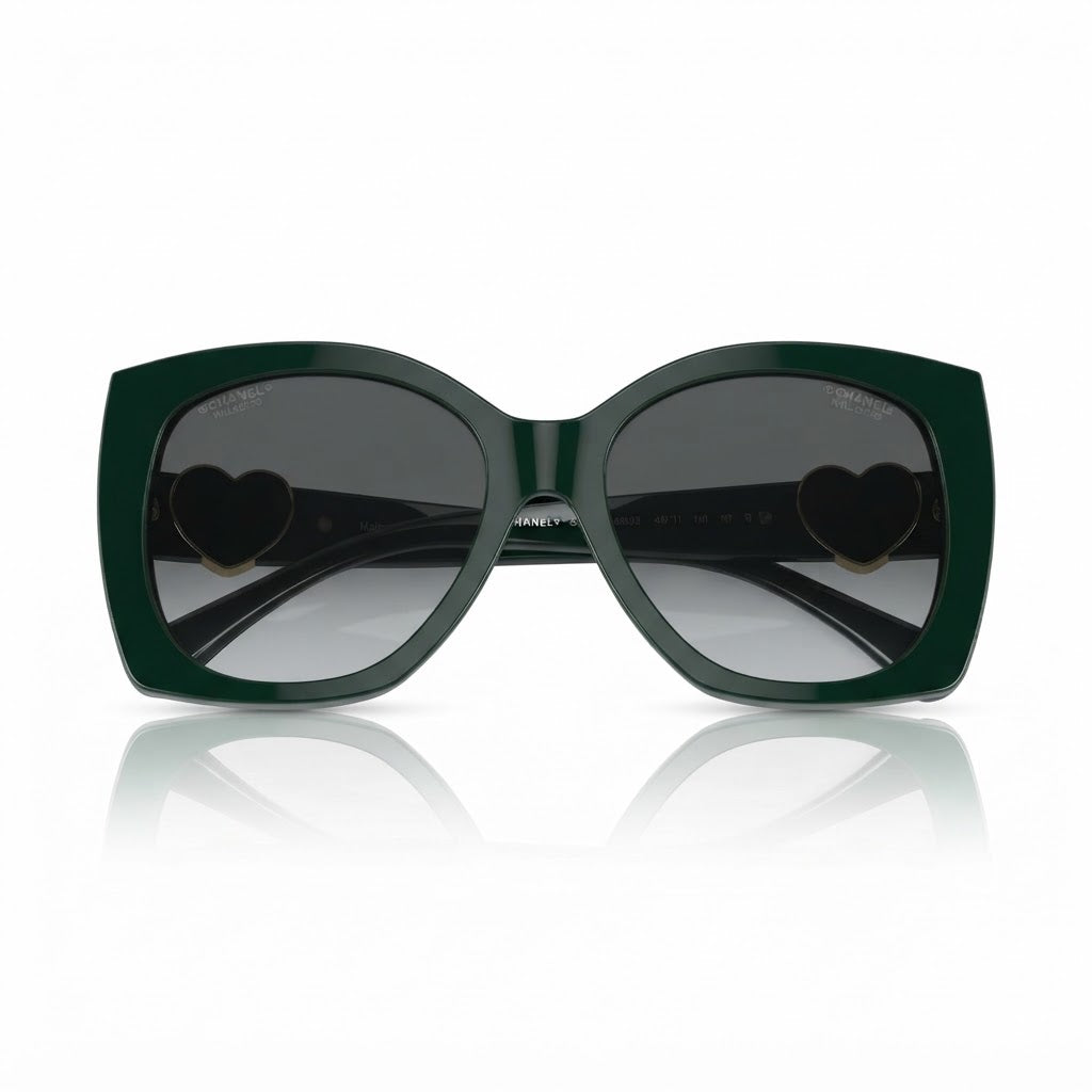 Chanel Women Square Green Sunglasses