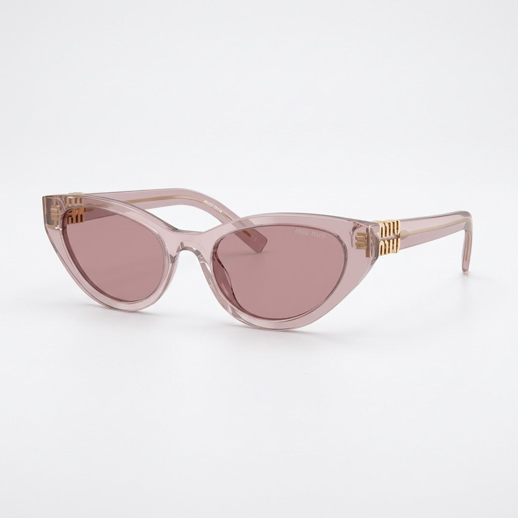 Miu Miu Women MU A04S Cat-Eye Transparent Purple / Mauve Sunglasses