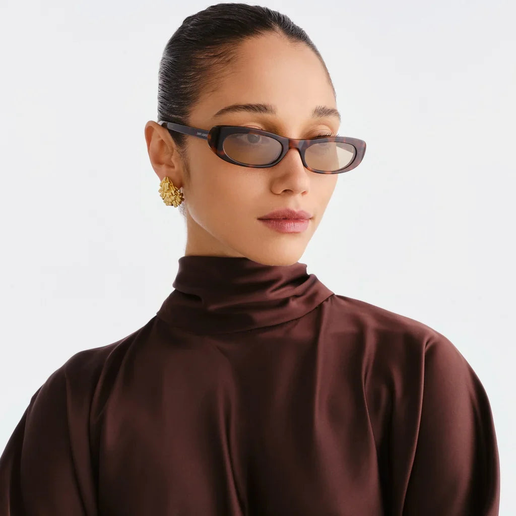 Saint Laurent Women SL 557 Shade Spotted Havana and Brown Sunglasses